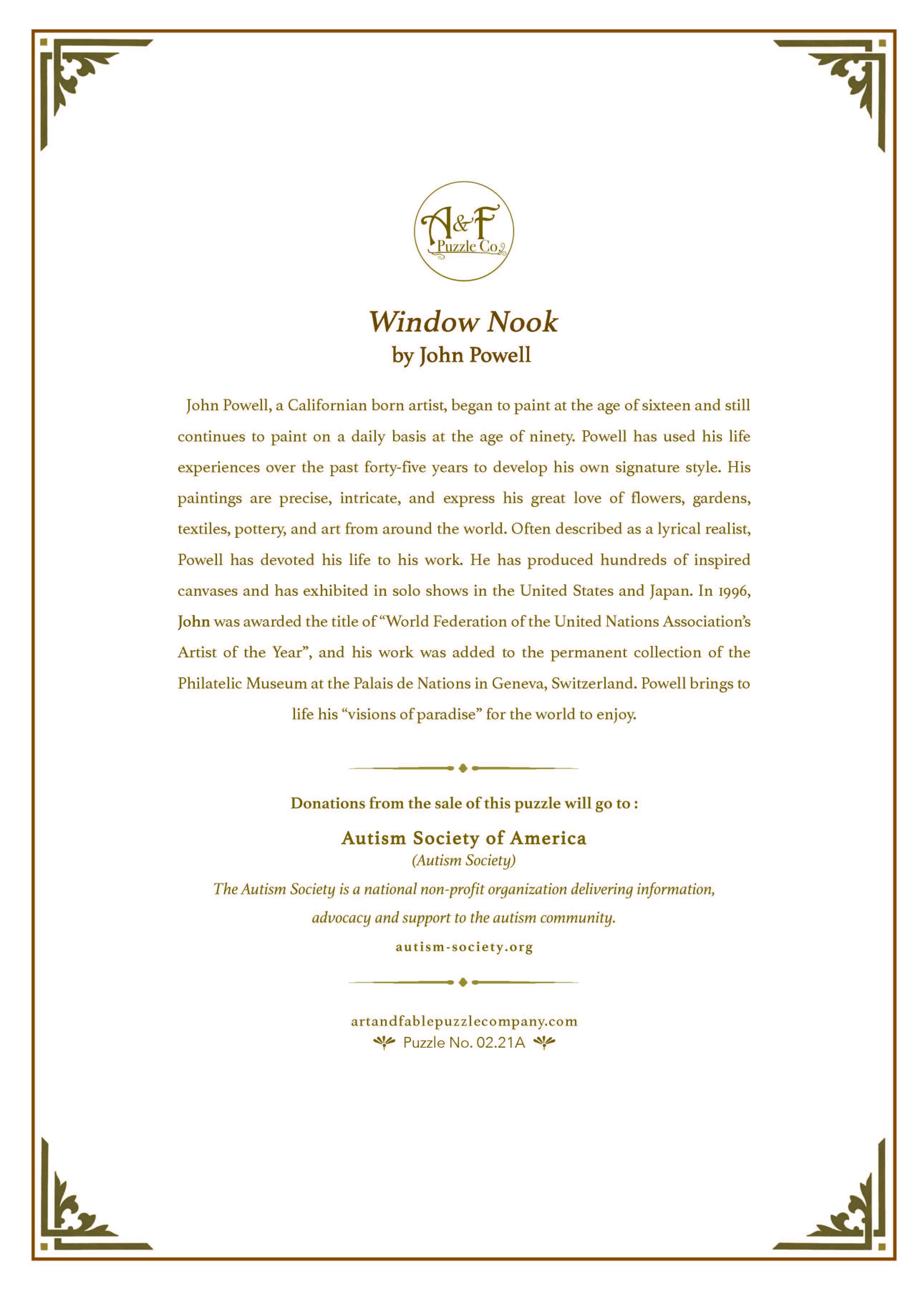 Window Nook, 1000-pc Velvet-Touch Jigsaw Puzzle