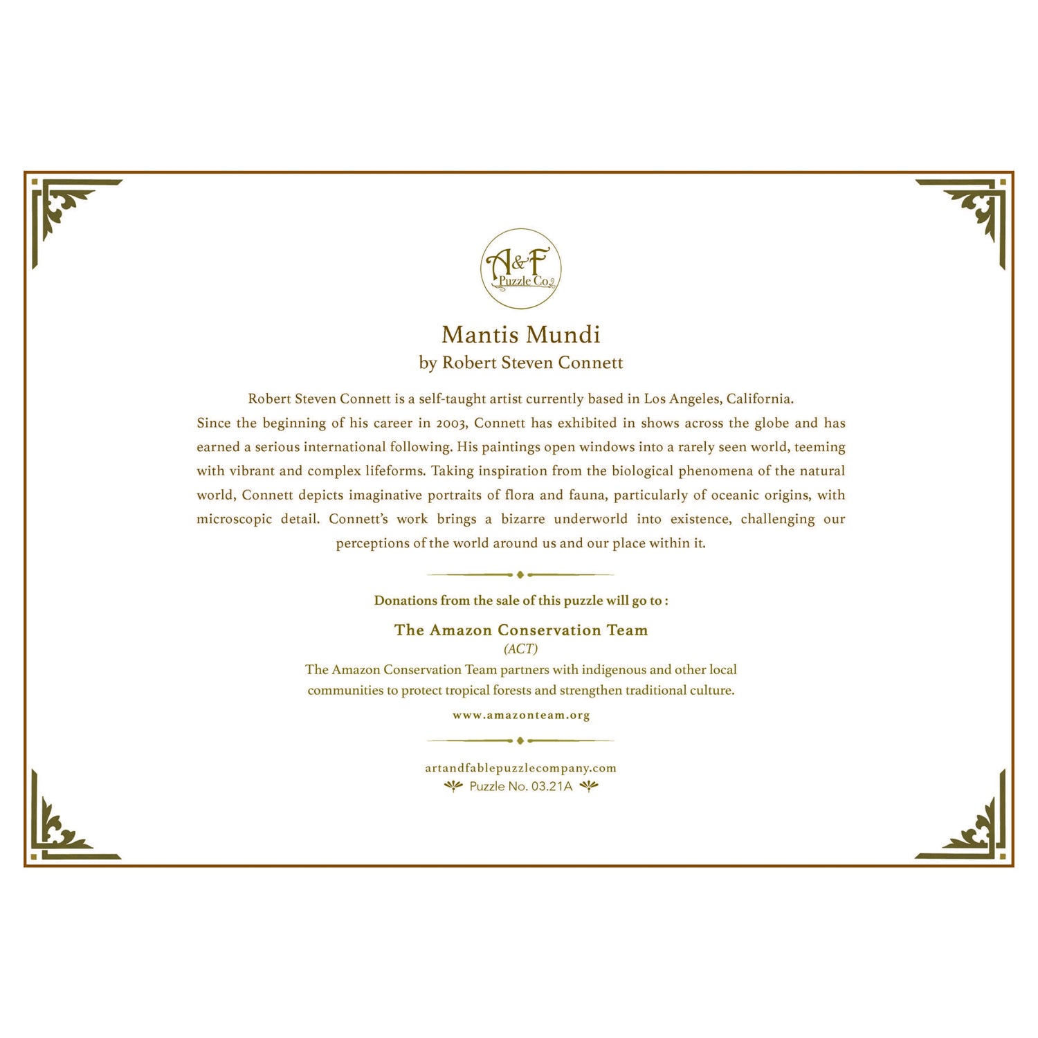 Mantis Mundi 1000-pc Velvet-Touch Puzzle