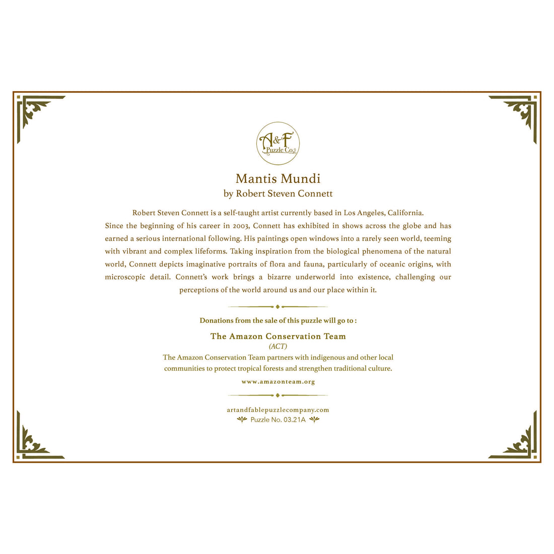 Mantis Mundi 1000-pc Velvet-Touch Puzzle